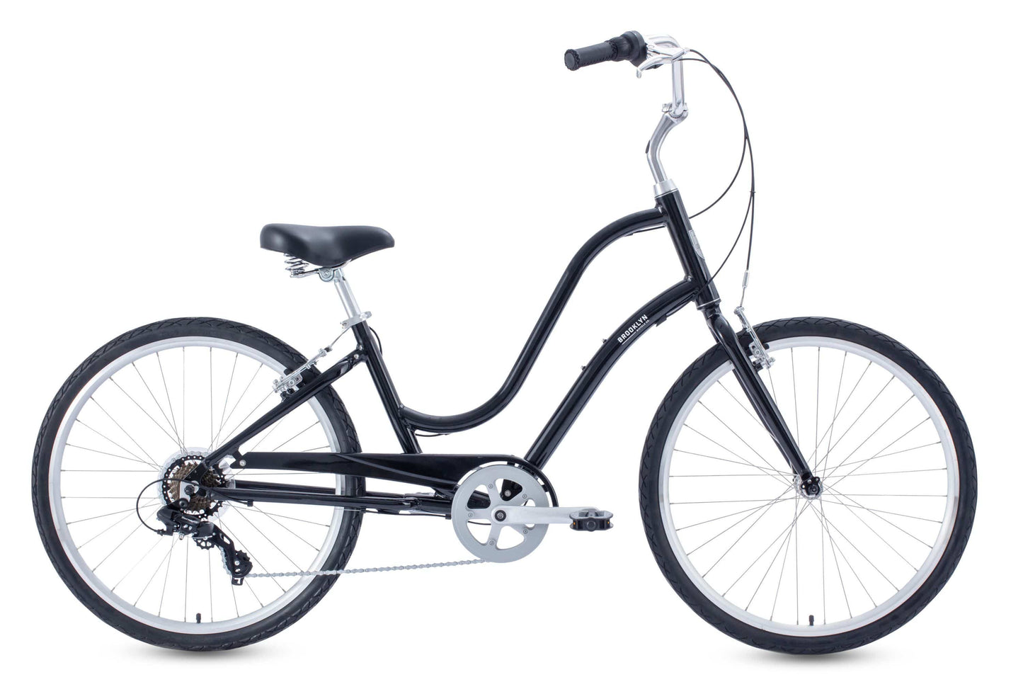 Brighton 7 Speed Cruiser Brighton 7 Cruiser Bike Gloss Black 7D-CRU-GB-W