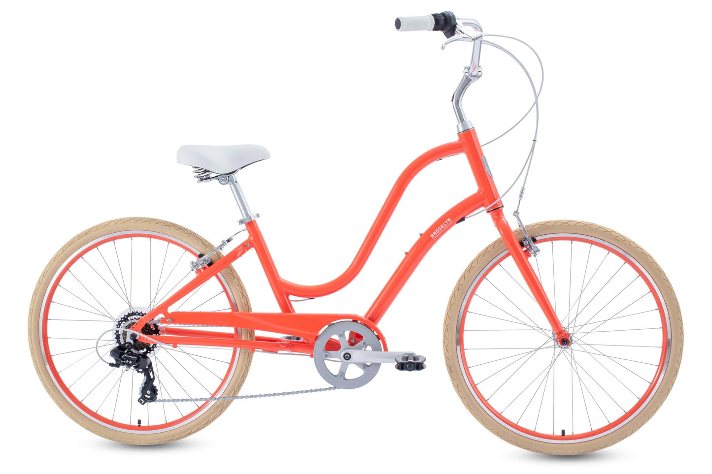 Brighton 7 Speed Cruiser Brighton 7 Cruiser Bike Gloss Coral 7D-CRU-GC-W